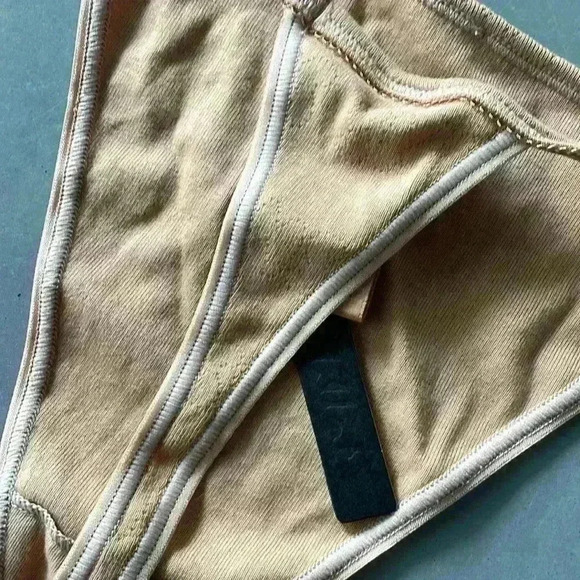 Skims NWT Women's Ochre Logo Pointielle T-String Thong Size XL - Picture 8 of 8
